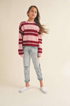 Striped knitted pullover Sweater full body