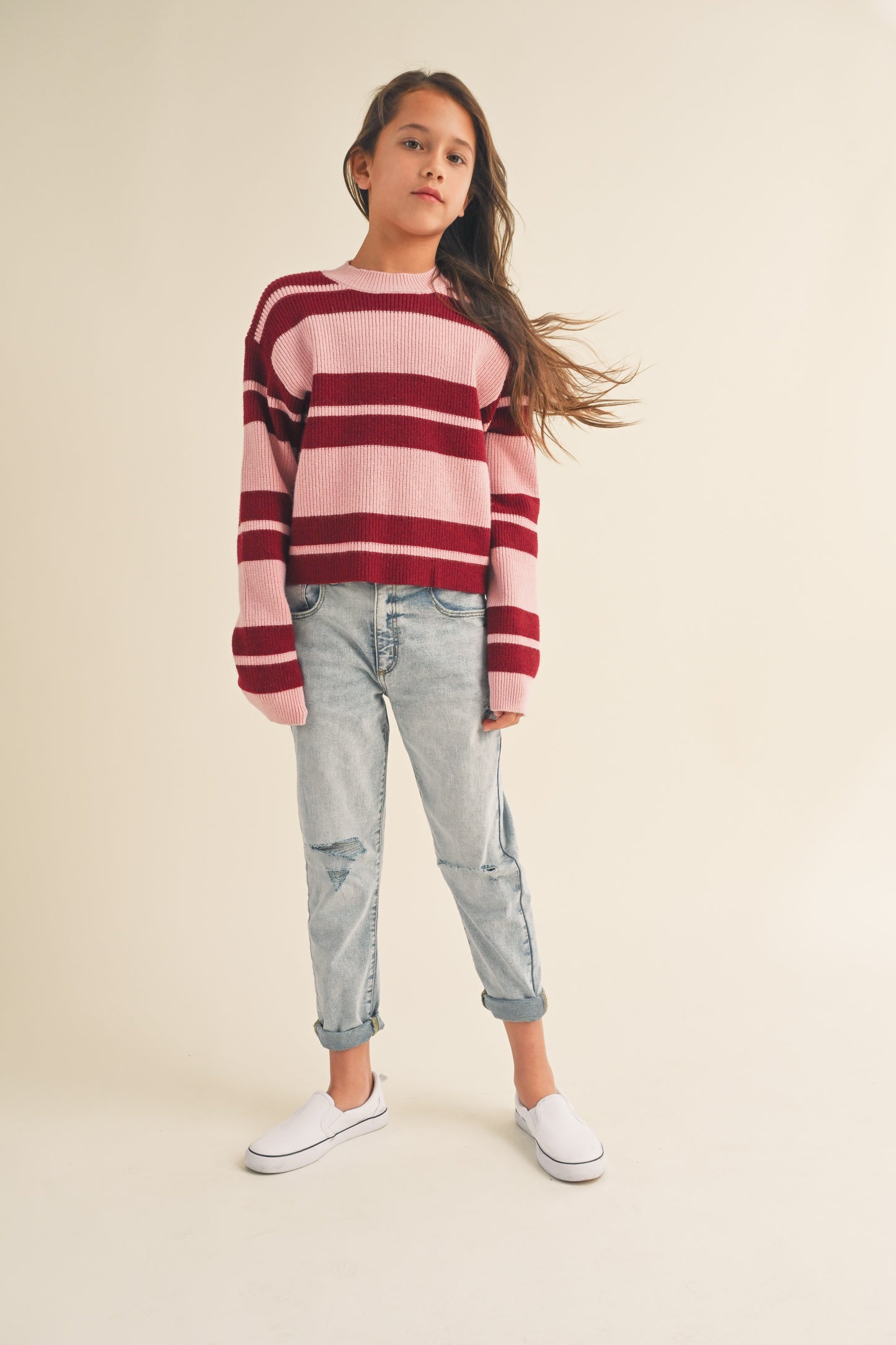 Striped knitted pullover Sweater