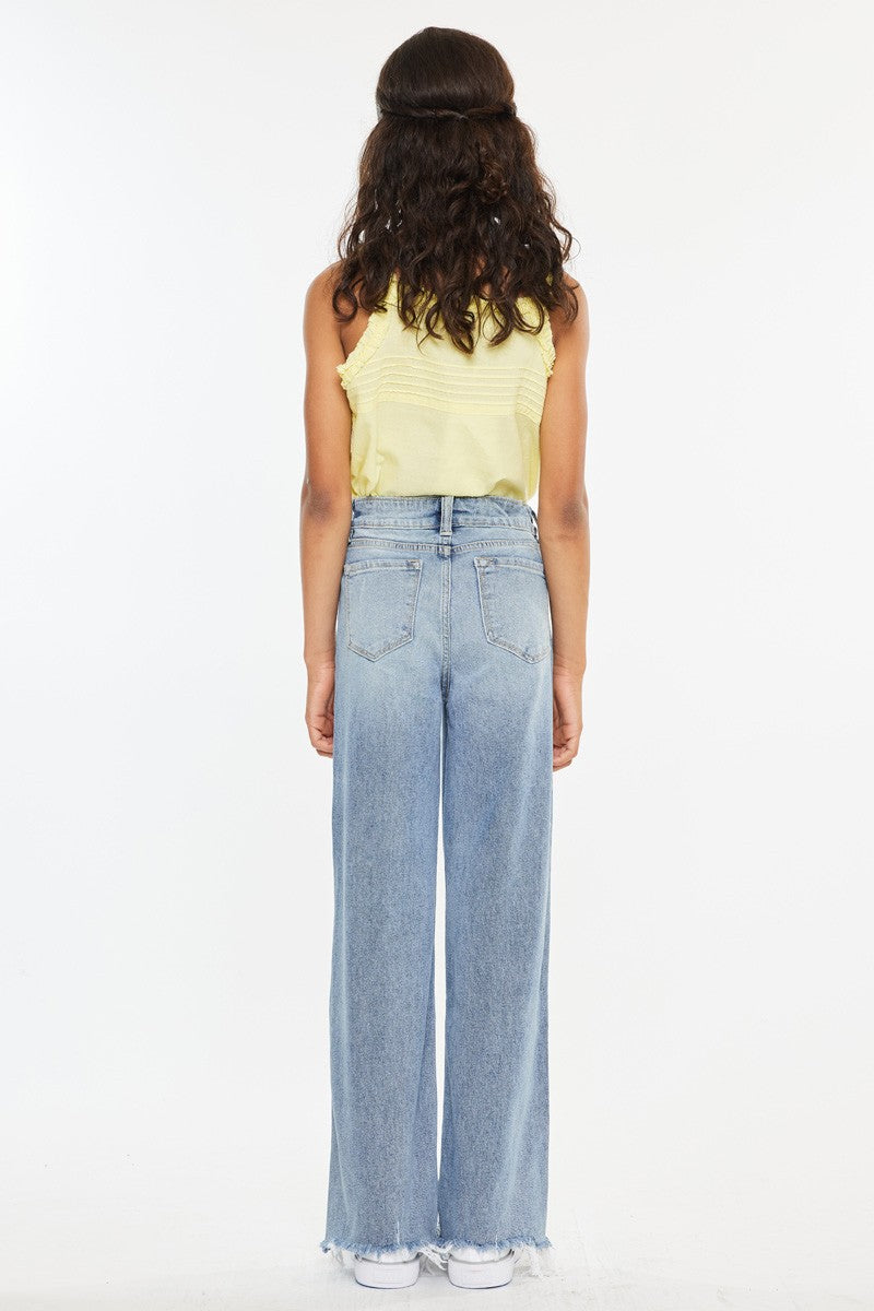 High Rise Slim Wide Leg Jeans