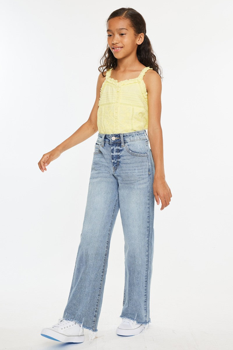 High Rise Slim Wide Leg Jeans