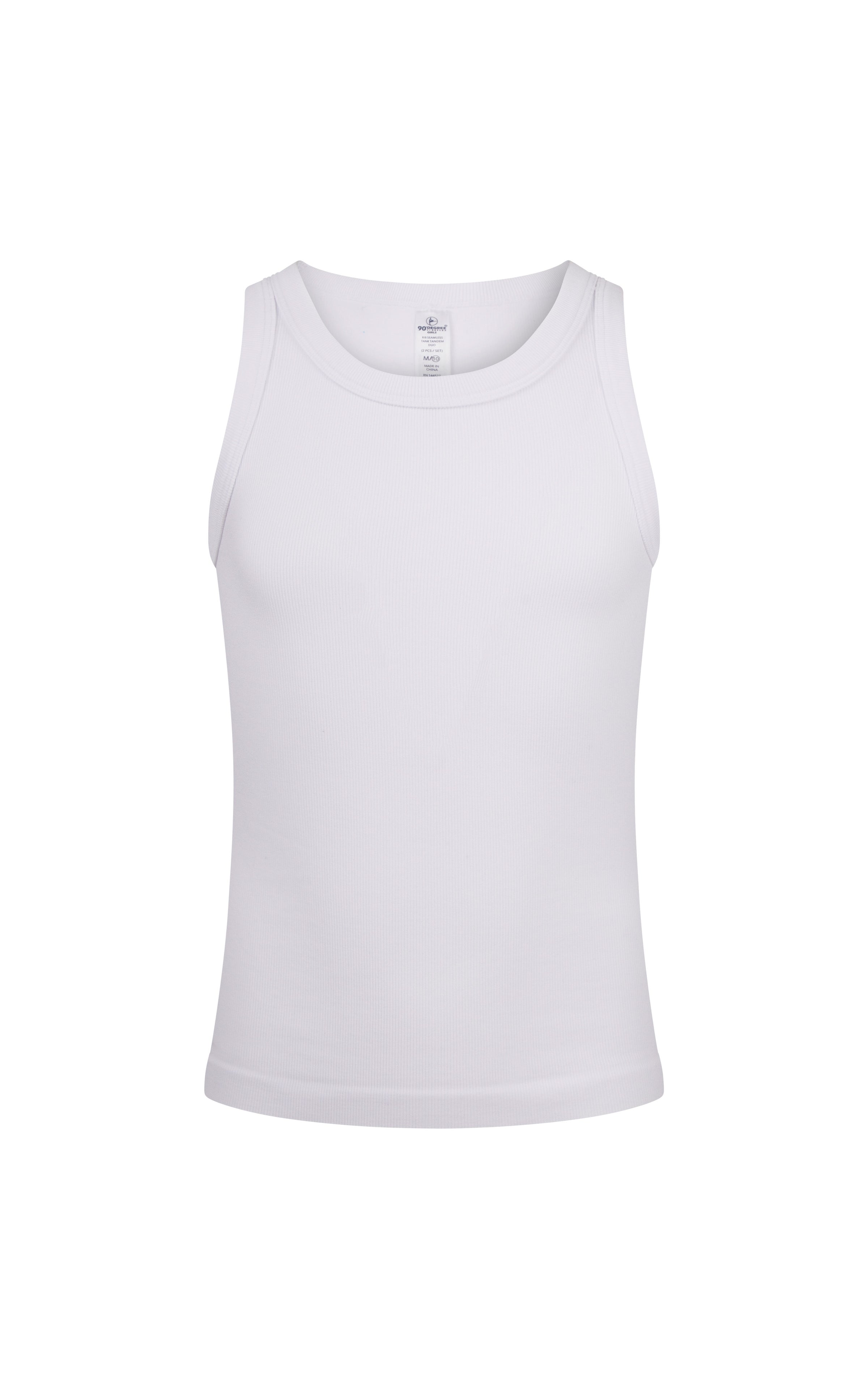 Classic White Ribbed Tank – Girls