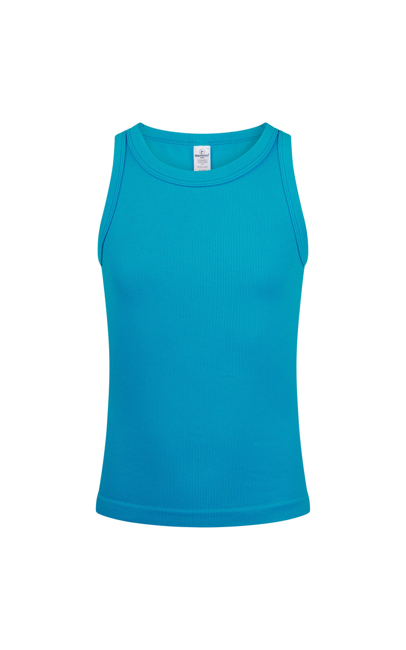Blue tank top on a white background