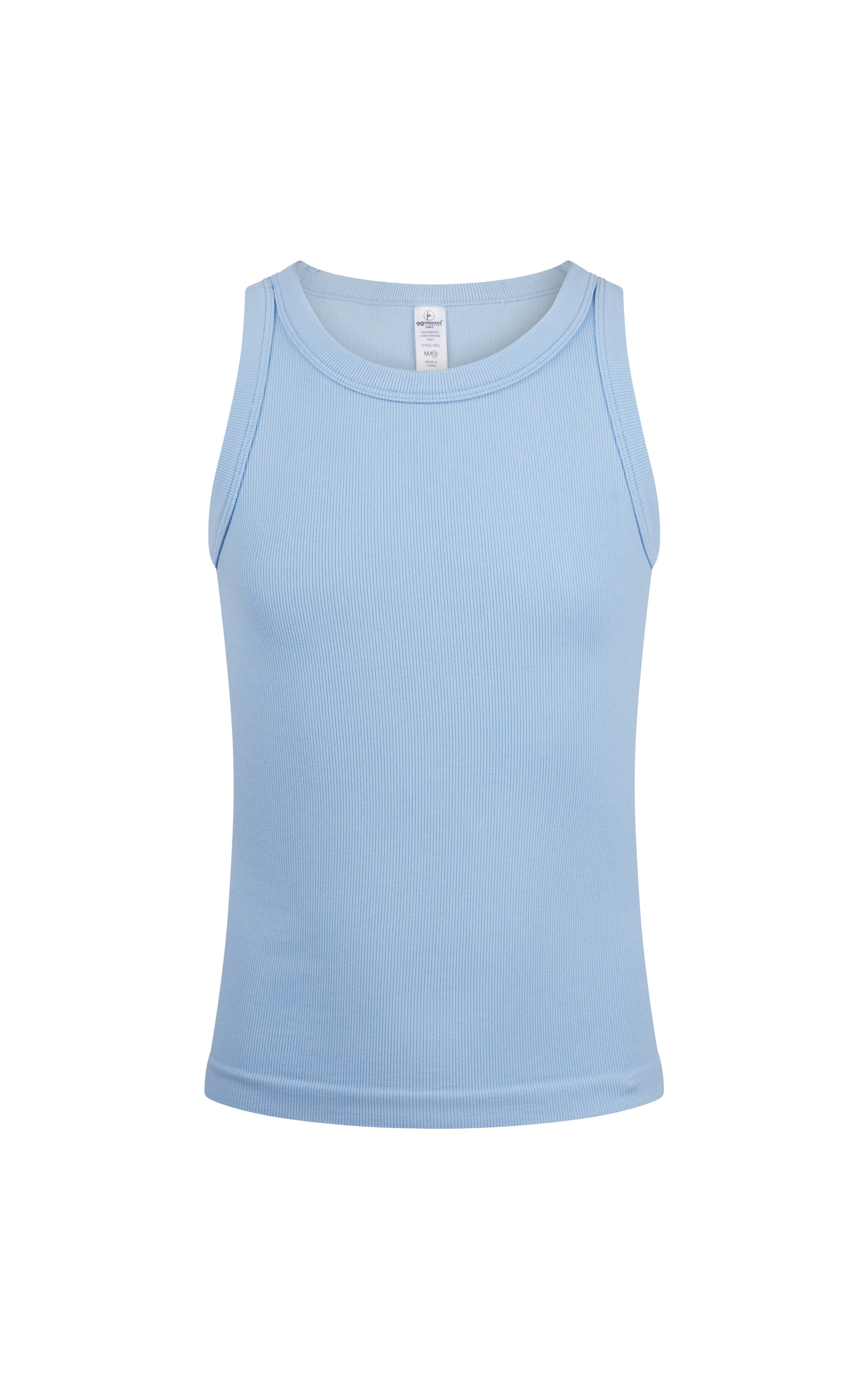 Classic Blue Ribbed Tank – Girls