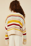 Tween Striped Knit Button-Up Cardigan