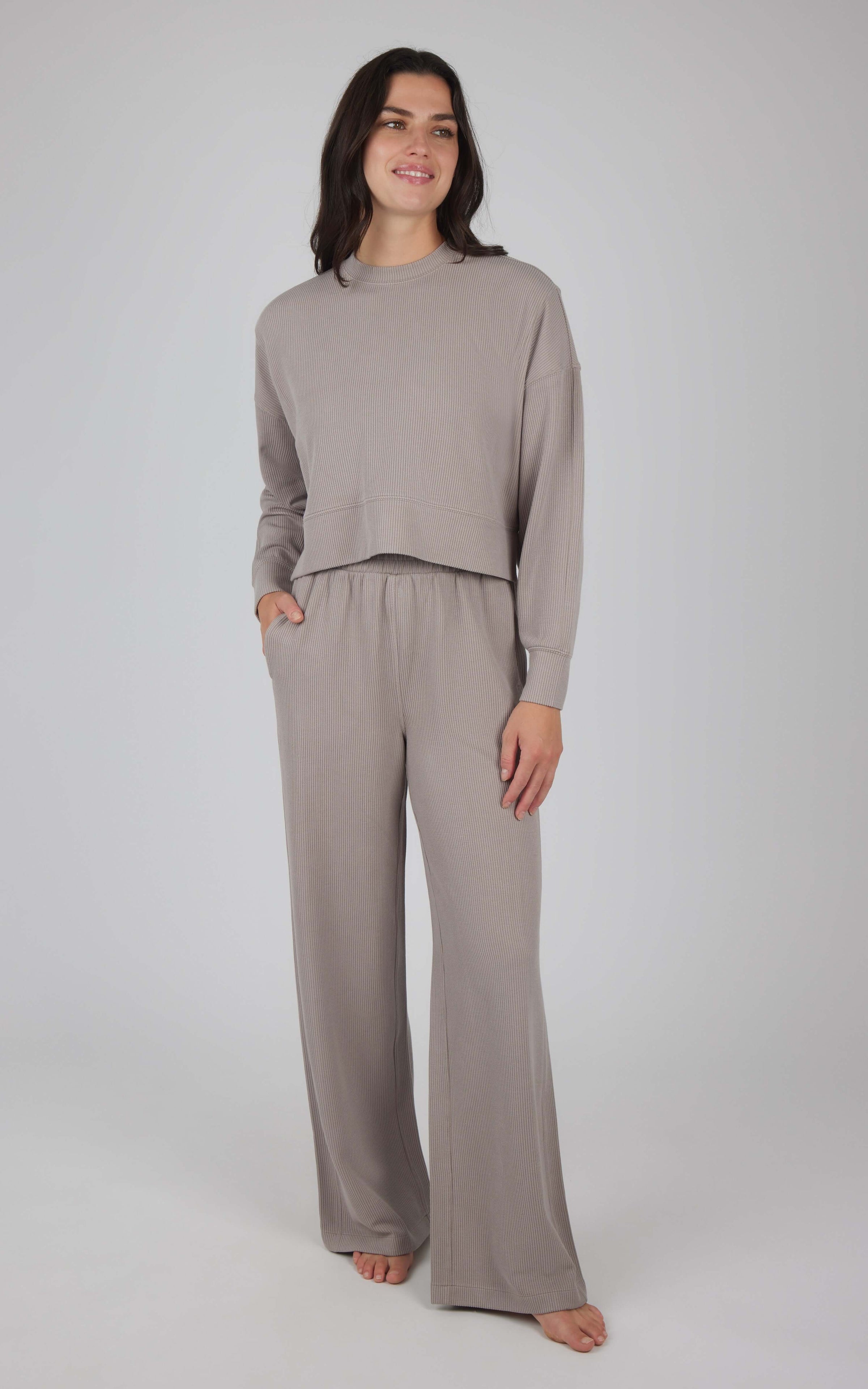 Scuba Ribbed Set - Mocha front