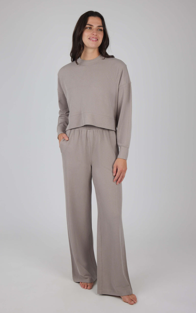 Scuba Ribbed Set - Mocha front