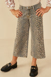 Tween Leopard Wide-Leg Cropped Jeans