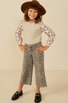 Tween Leopard Wide-Leg Cropped Jeans