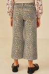 Tween Leopard Wide-Leg Cropped Jeans