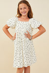 Tween White Puff Sleeve Dress