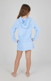 Light Blue Tween Velour Hoodie & Skort Set – 2 Piece Girls Activewear Outfit