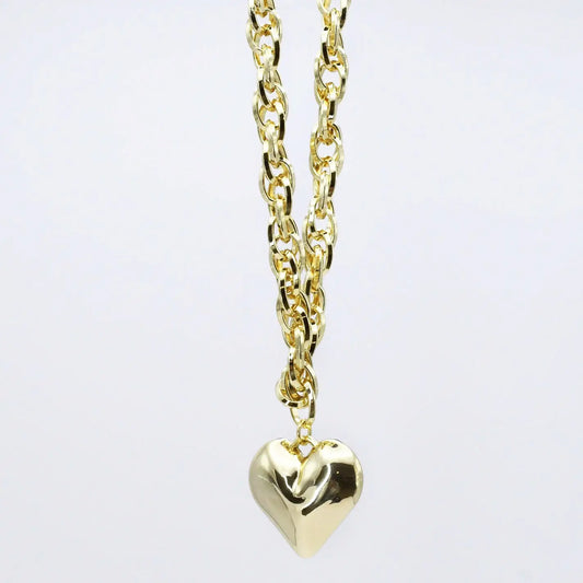 You Speak To My Heart Necklace Puffy Chain Puffy Heart