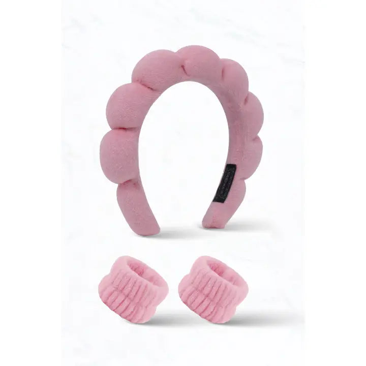 Plush Headband and Scrunchie Set - Light Pink (Copy)