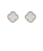Silver Clover Luxe Stud Earrings