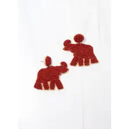 Beaded Elephant Earrings