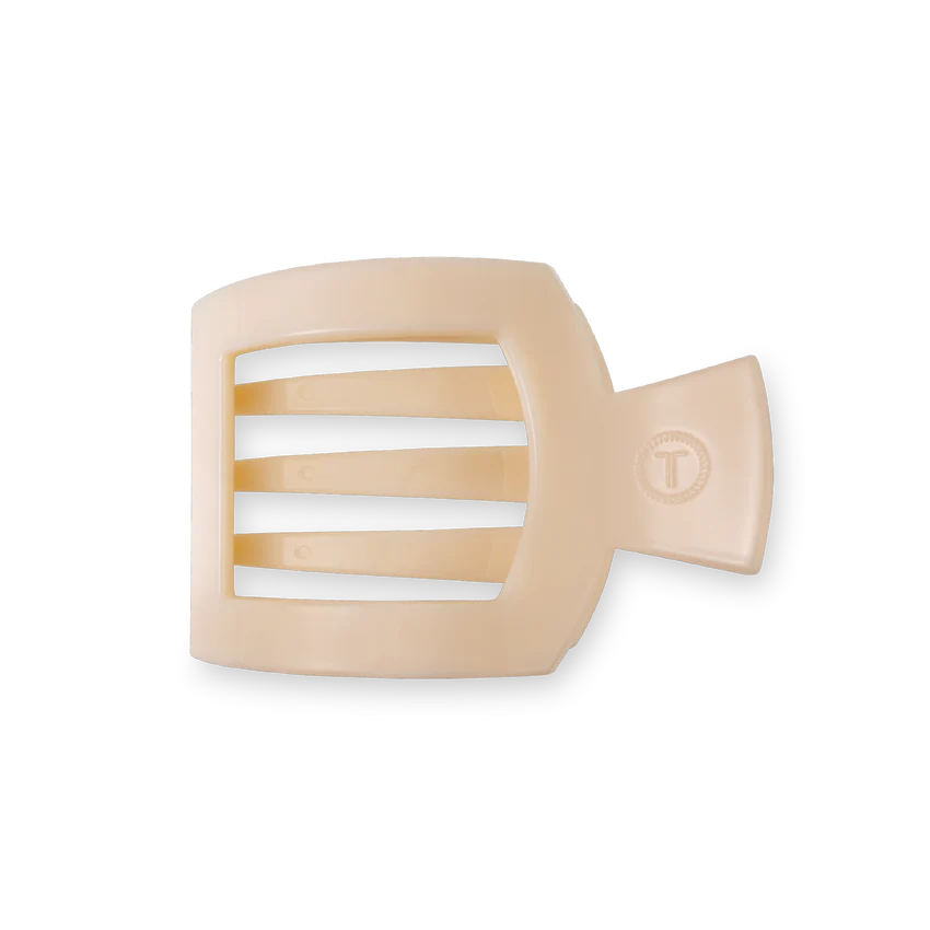 Teleties Almond Beige Small Flat Square Clip