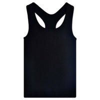 Black Ribbed Racerback Tank Top