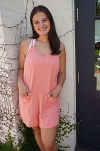 BreezeLite Beach Cover-Up /Romper – Coral