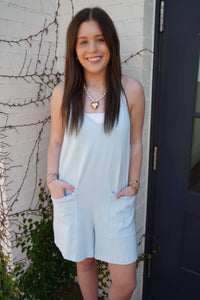 BreezeLite Beach Cover-Up / Romper – Baby Blue