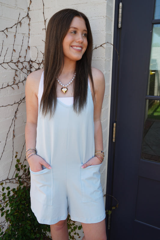 BreezeLite Beach Cover-Up / Romper – Baby Blue