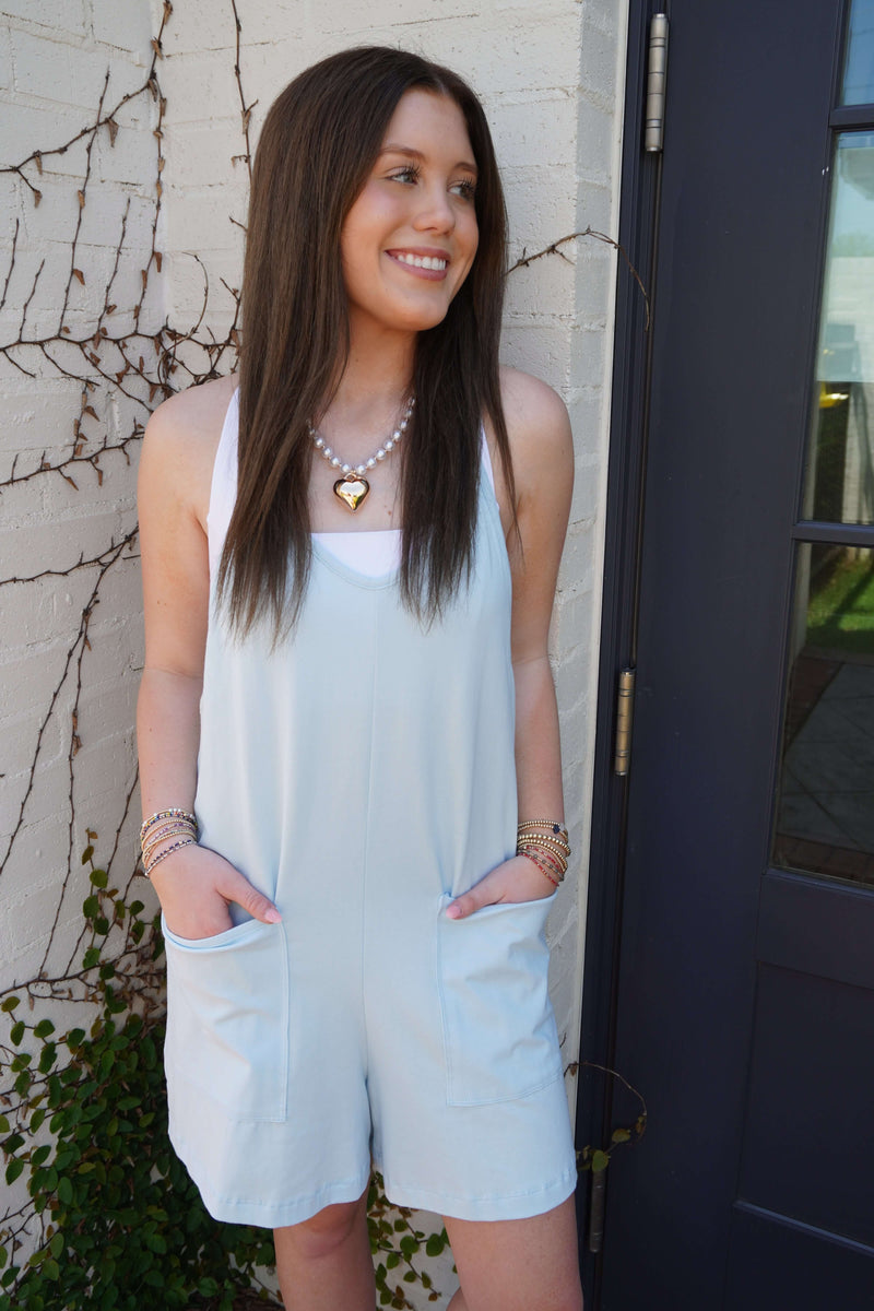 BreezeLite Beach Cover-Up / Romper – Baby Blue