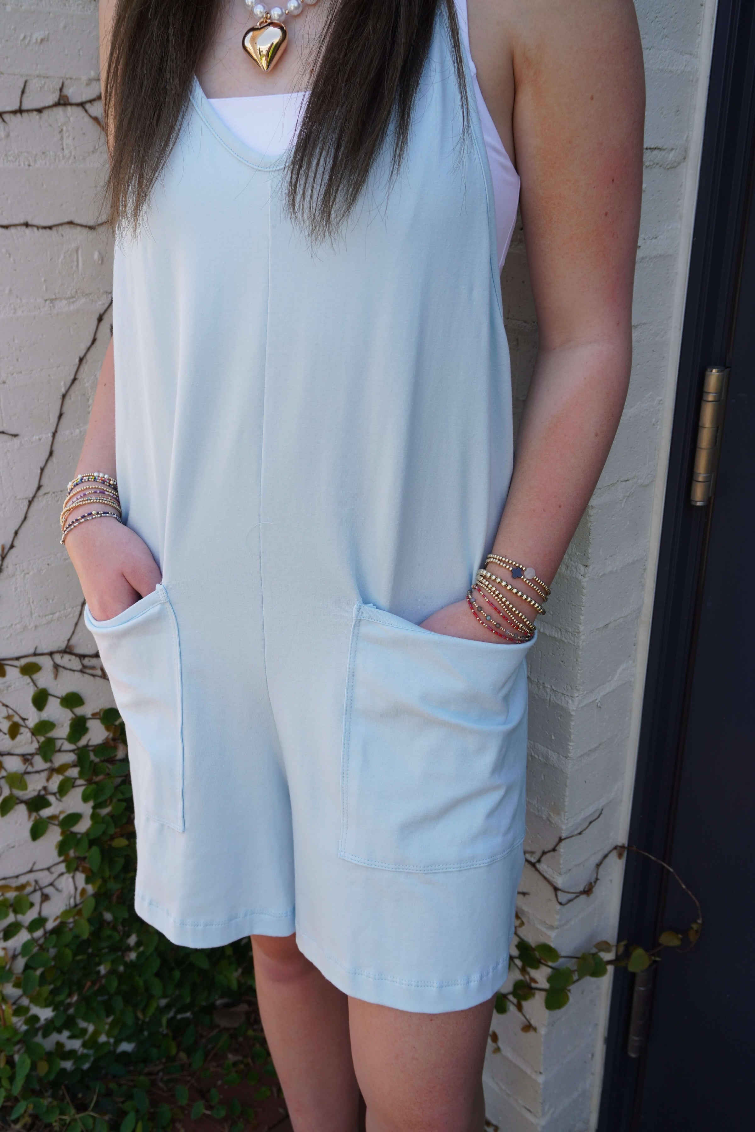 BreezeLite Beach Cover-Up / Romper – Baby Blue
