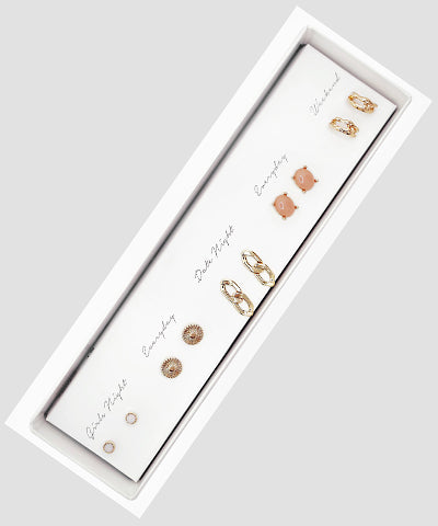 Pink Stone Earring Set