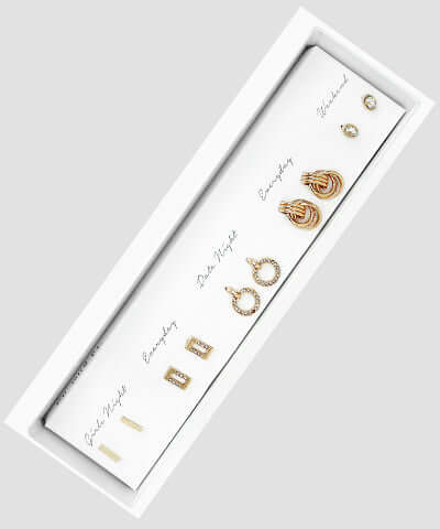 5-Pair Gold Earring Set