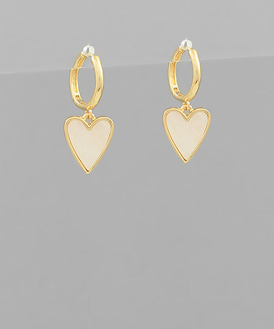 Heart Dangle Hoops