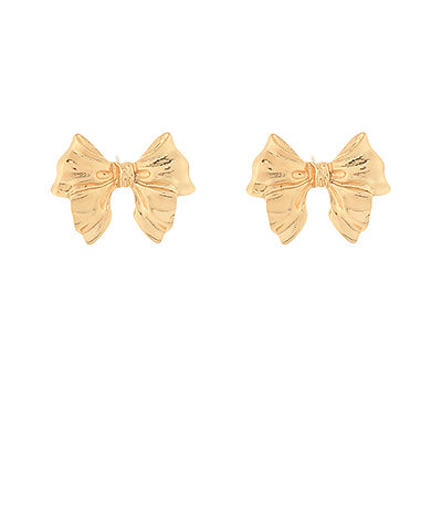 Texture Casting Bow Earrings - Medium