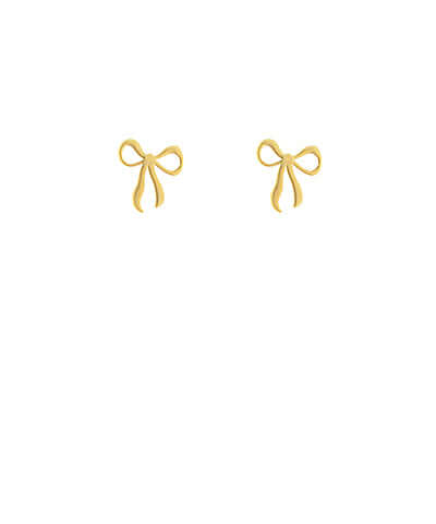 Golden Grace Bow Stud Earrings