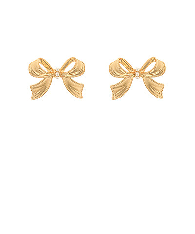 Pearl Accent & Bow Earrings