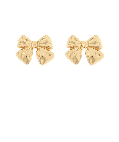 Textured Ribbon Stud Earrings