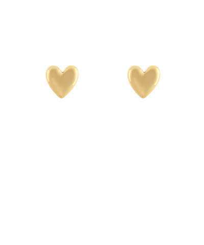 Heart Brass Stud Earrings