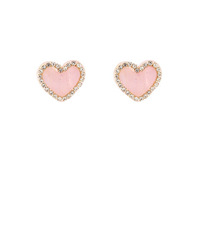 Pave Crystal & Acetate Heart Earrings