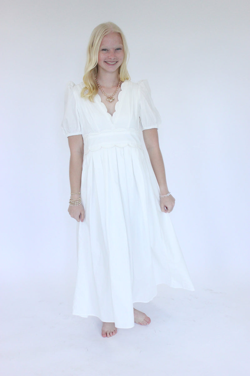 Scallop Breeze Midi Dress