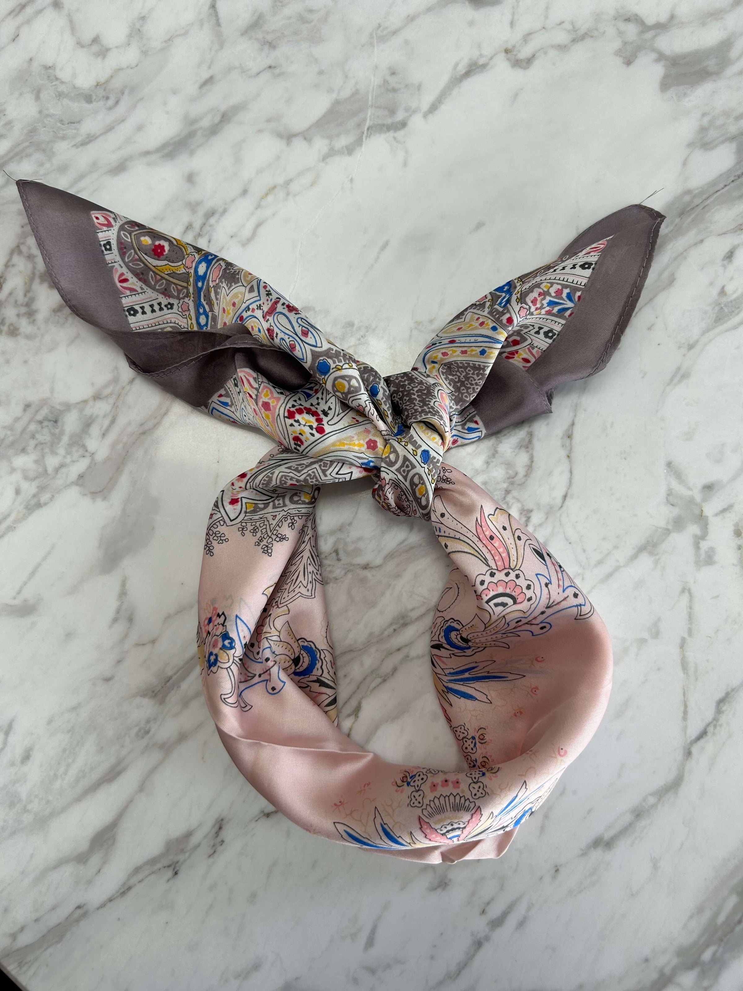 Printed Silk Square Scarf detail 