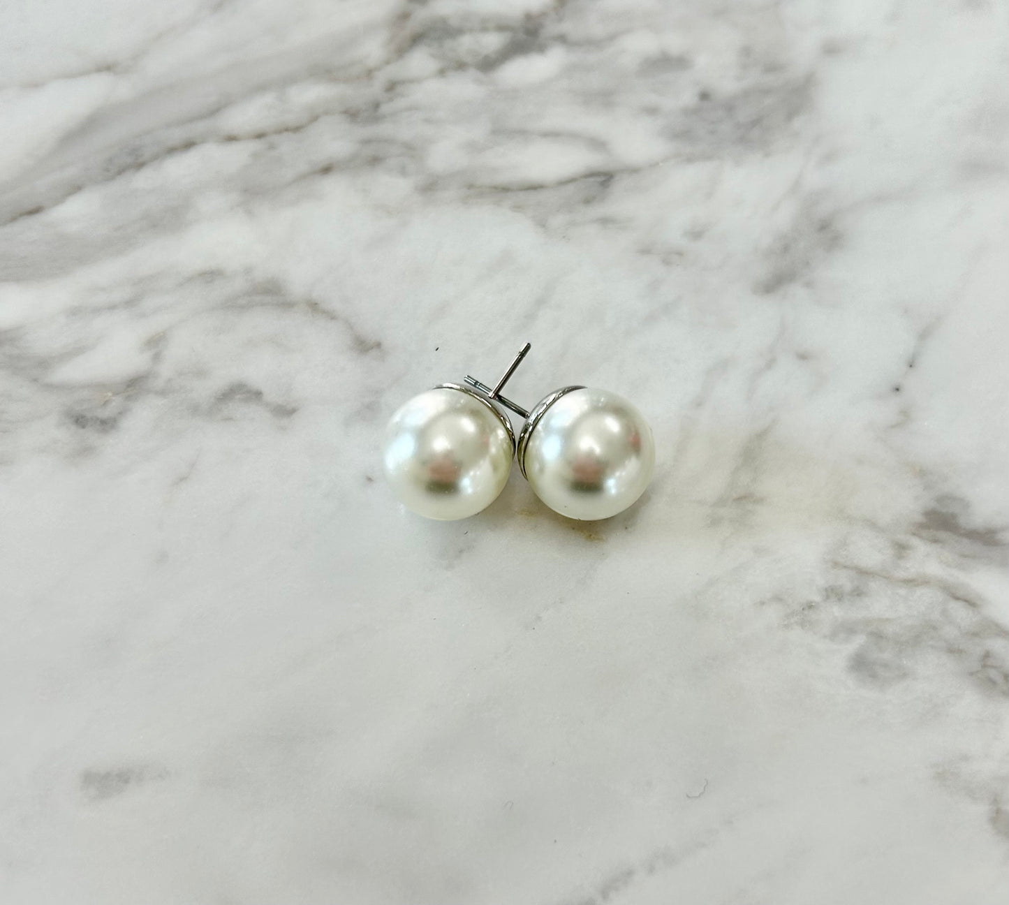 Large Pearl Stud Earrings