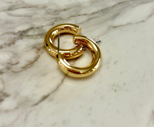 1/2" Gold Hoop Earrings