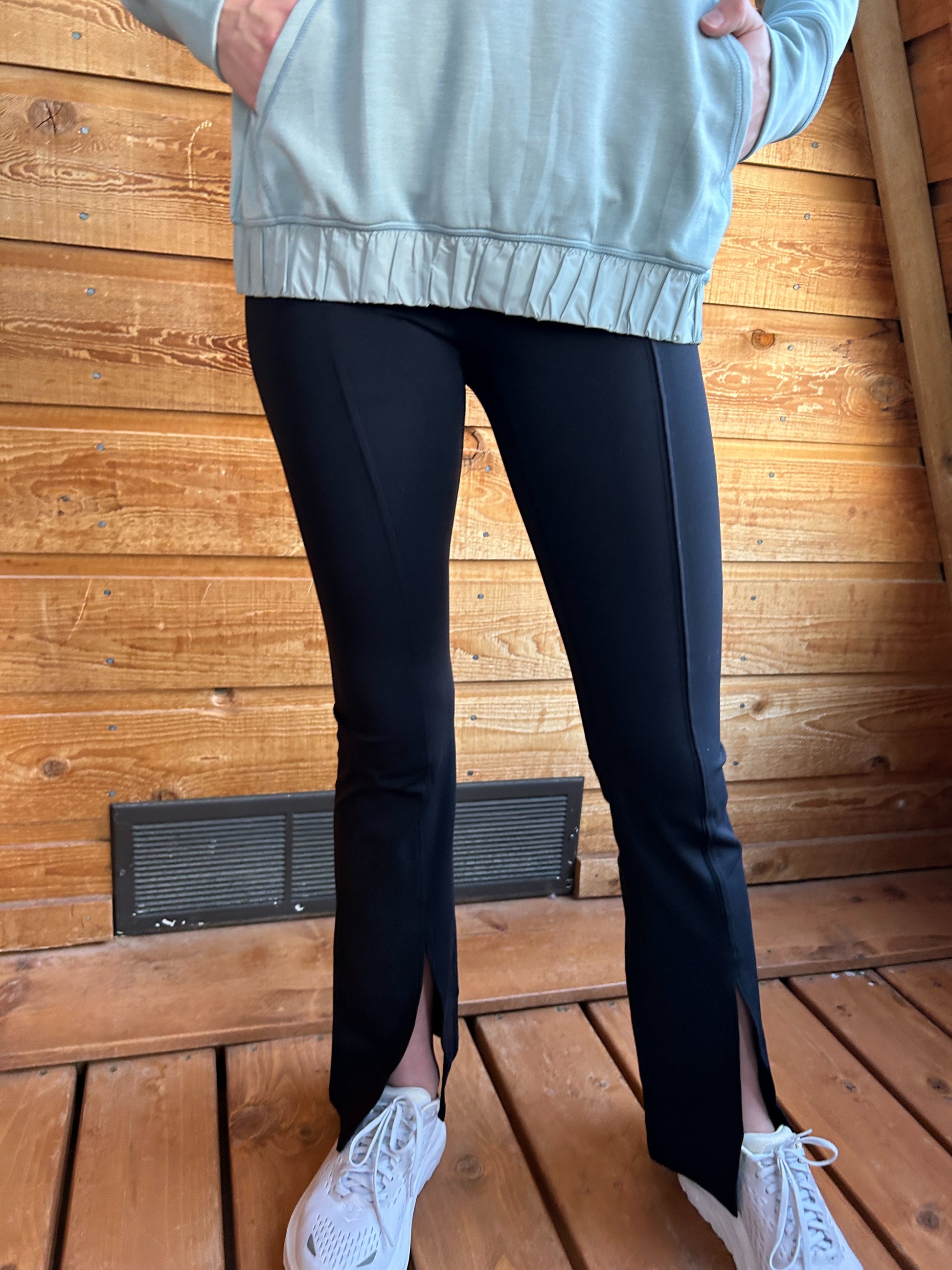 Never Better Flair Yoga Pants - Black details