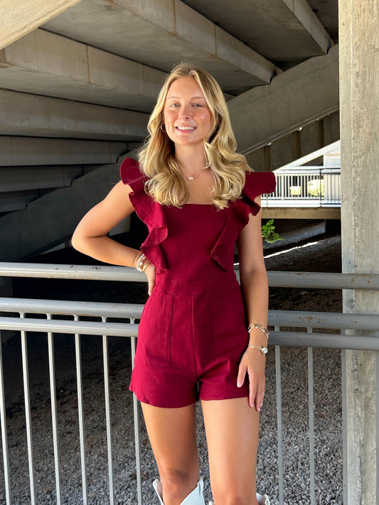 Charlotte jean romper - crimson