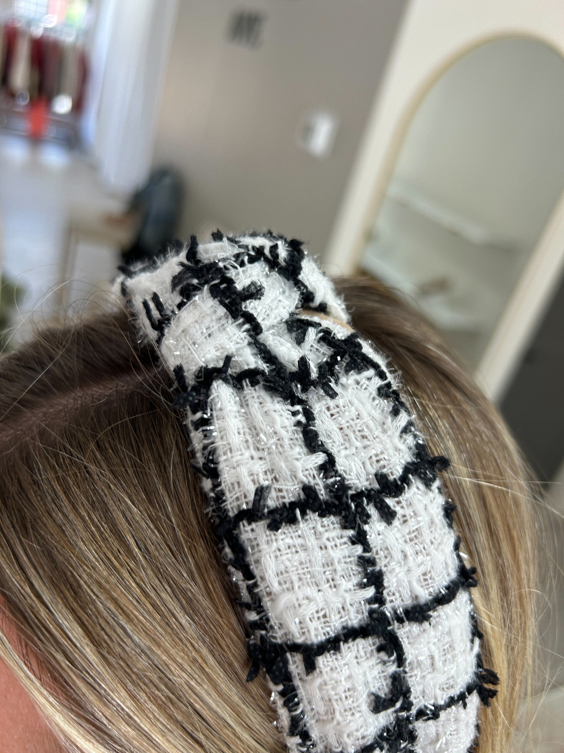 Black and White Tweed Headband product