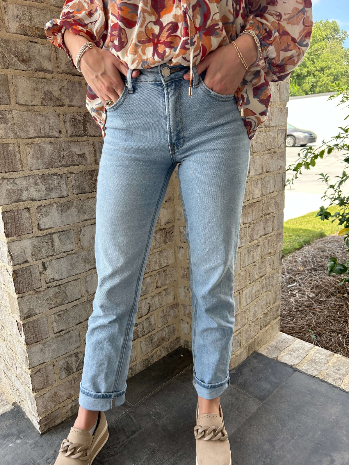 Light Wash Denim Clean Straight Just Black Denim Jeans product 