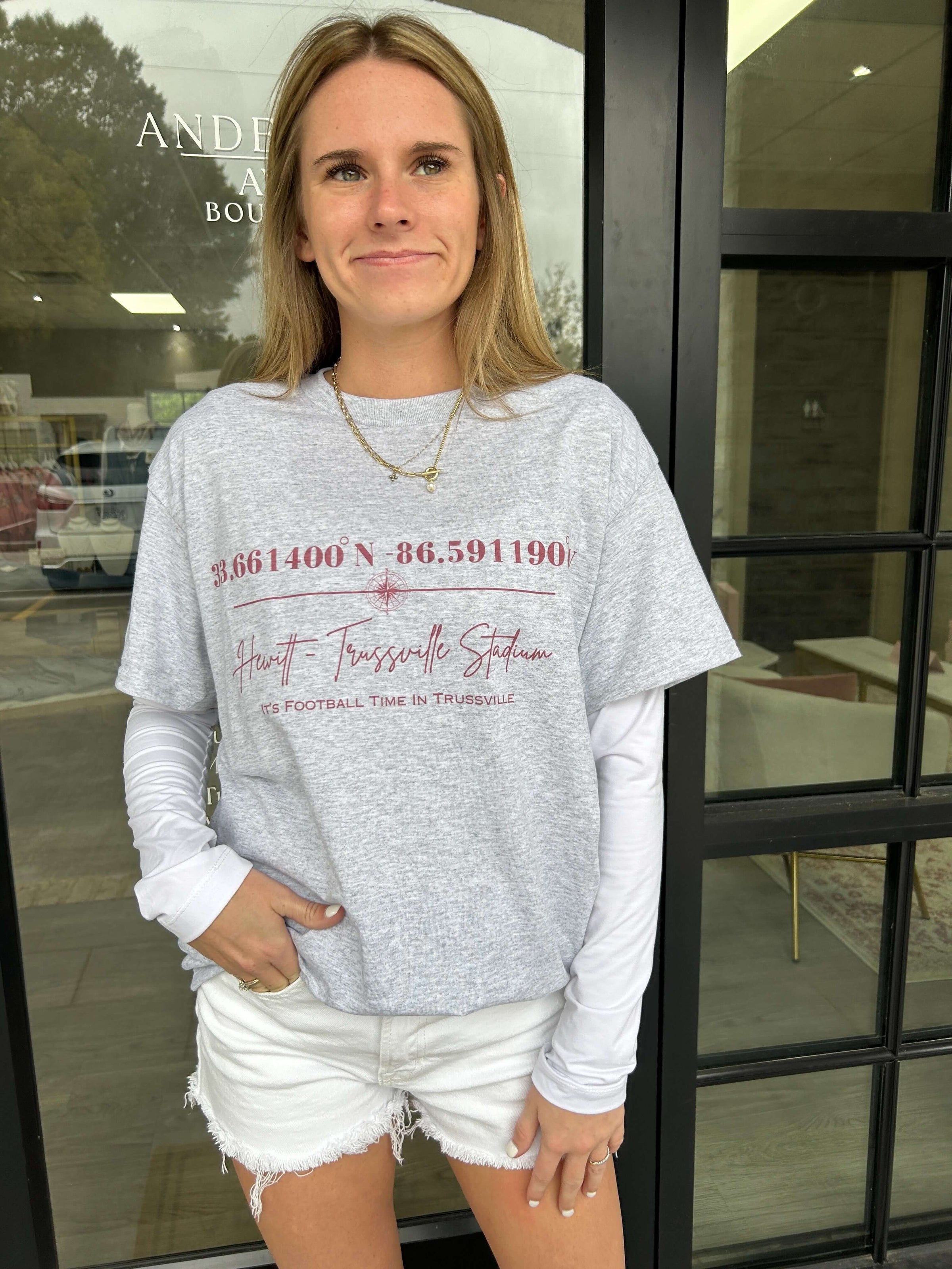 Hewitt - Trussville Stadium Coordinates Adult Graphic Tee | Ash active