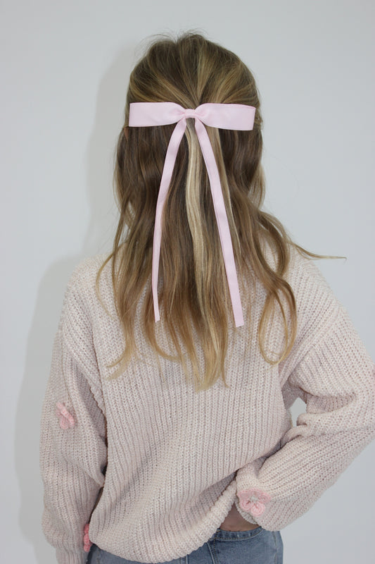 Ballerina Slim Bow Hair Clip  - Pink