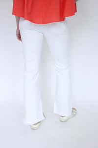 Hidden White Crop Flare Jeans