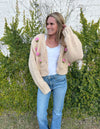 Jenny 3D Rose Knit Sweater Cardigan styled