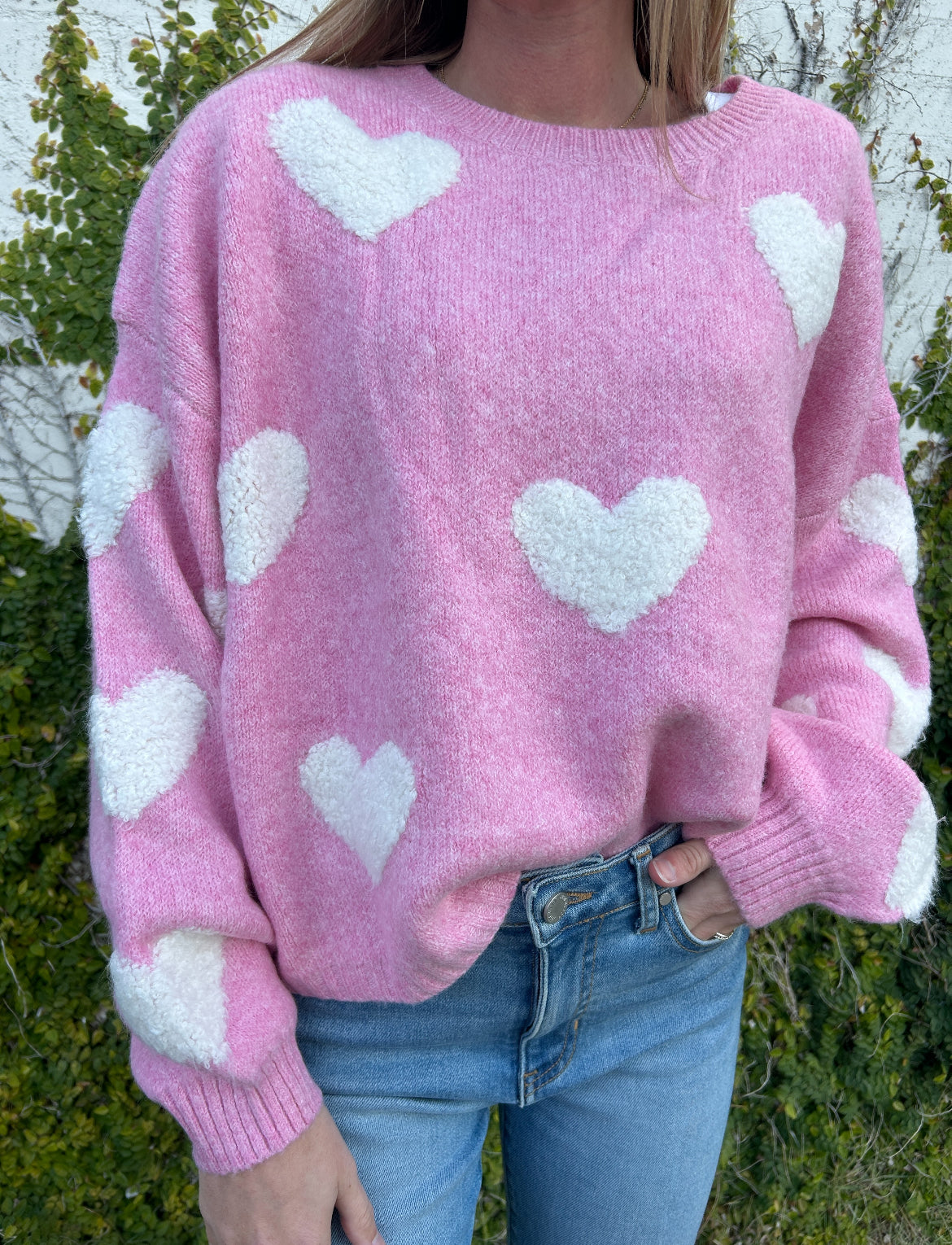 Hadley Pink Heart Sweater