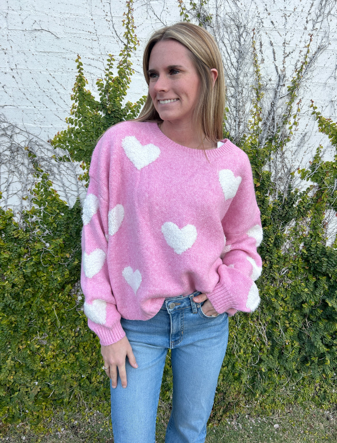 Hadley Pink Heart Sweater