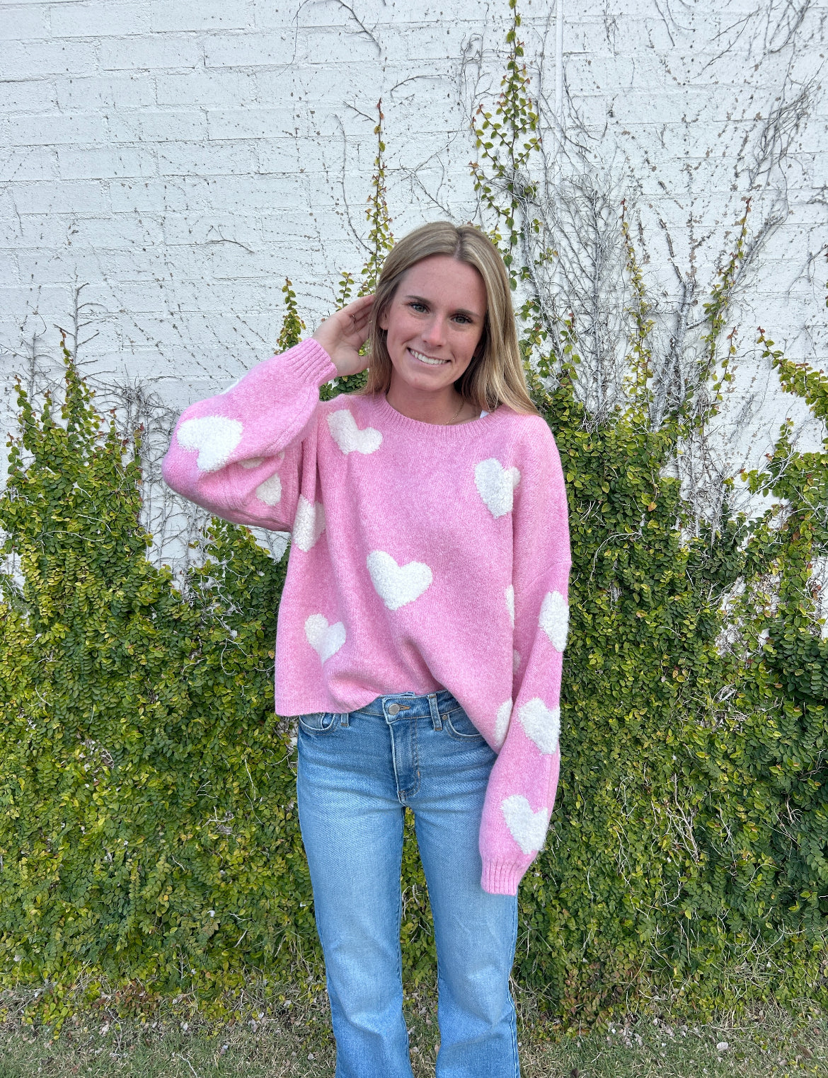 Hadley Pink Heart Sweater